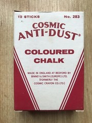 Cosmic Anti-Dust Coloured Chalk Assorted 12 Sticks -Red Blue Green Purple Yellow