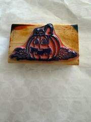 RARE Stampabilities Snoopy on a Pumpkin FR1015 Rubber Stamp