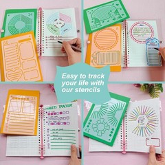 Journal Stencils, 24PCS 7×5 Planner Stencils for Crafts inches, white