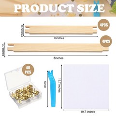 50 Pcs Needlepoint Stretcher Bars Kit 8 Wooden Stretcher Bars, 40 Thumb Tacks…