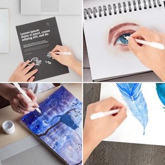 6Pk White Gel Pen White Ink Pen Set 0.6mm Roller Ball Pen Water-Based & Safe New