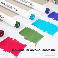 Arrtx ALP 80 Colors Alcohol Markers Dual Tips Color Pen forBeginners & Artist