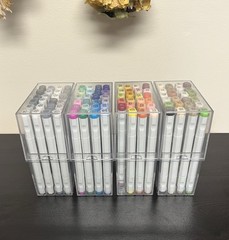 Blick Studio Alcohol Markers Set of 95 Multicolor w/ Storage Cases Clear Plastic