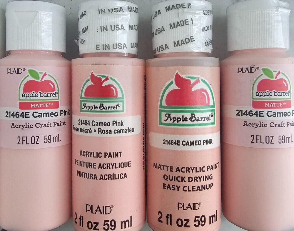Cameo Pink (4x) 2oz Bottles – (8oz) Apple Barrel Matte Acrylic Paint