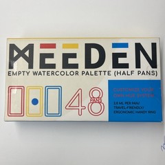 MEEDEN Travel Enamel Empty Watercolor Palette 48 Half Pans – 2.8ml Per Pan