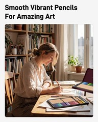 72 Oil-Based Colored Pencils – Soft Core, Durable, Vibrant | Ultra-Smooth Oil Pa