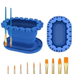 Paint Brush Cleaner Rinse Cup (All-in-One), Foldable Brushes Holder & Brush
