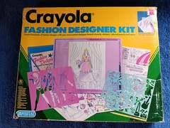 VTG Crayola Fashion Designer Kit 1990 Toy Drawing Color Styling Art Set Stencils