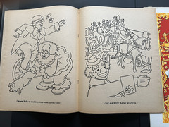 Vintage Original Handpainted Painting Cover Art Children’s Circus Coloring Book