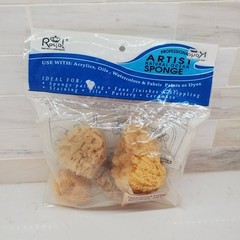 Royal Artist 4 REAL Sea Sponges Natural Ocean Sponge Med Silk & Wool & Yellow