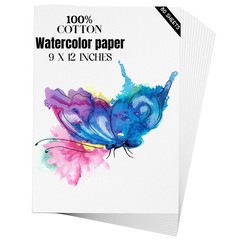 9×12 inches 80 Sheets,Heavyweight Artist 140lb/300GSM Cold Press Natural Cott…