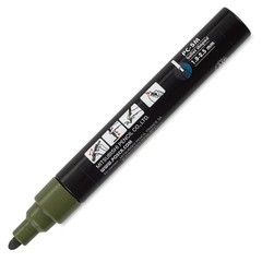 Posca Markers, Paint Marker, Khaki Green, 5M Medium Tip, Opaque, Deep