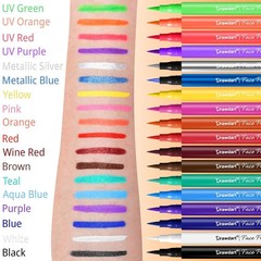 18 Colors Face Painting Markers – Water Resistant, Sweatproof, 18