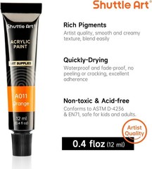 Acrylic Paint Set, 16 x12ml Tubes Artist Quality Non Toxic Rich Pigments Colo…