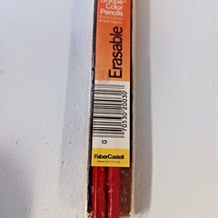 VTG Faber-Castell Venus 1007 Erasable Red Colored Pencils Lot of 2 Unused 70s