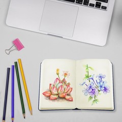 Small Rectangle 3.5×5.5 200 Sheets 105gsm Mini Notebooks Blank Pages Sketchbo…