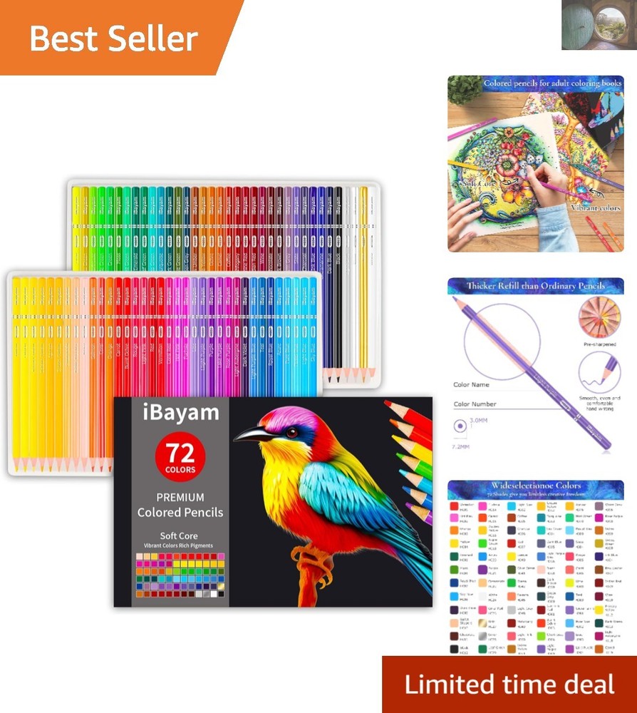 Multicolor 72 Count Soft Core Pencils – Ideal for Sketching, Drawing & Doodling