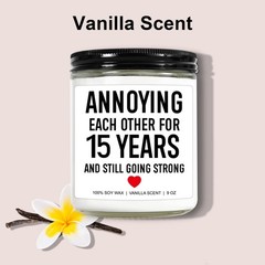 Younift Funny 15 Years Candle, 15 Year 9 oz, 2.75″ W x 3.5″ H, White