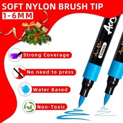 60 Colors Brush Tip Acrylic Markers, Water-Based Acrylic Paint Pens for Glass…