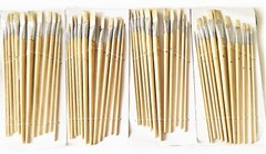 48 FLAT SQUARE TIP 13″ LONG ARTIST PAINT BRUSH BRUSHES SET OIL/WATER BASE PTC579