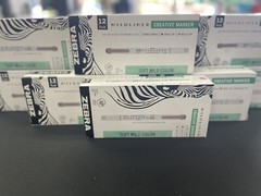 12 Zebra Pen Mildliner Double Ended Markers: Chisel & Bullet Tip: Coral Pink