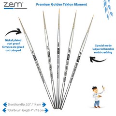 AS-36 Golden Taklon Synthetic Mini Detail Brush Set 5 pcs