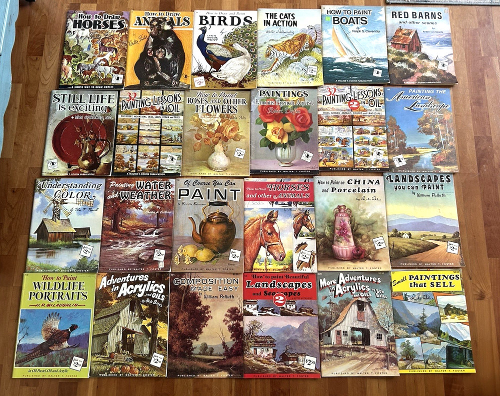 How To Draw Art Books How to Paint Walter T Foster Lot of 24 + 4 All Vintage