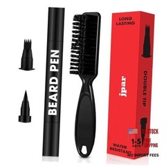 Beard Pencil Filler for Men – Waterproof Beard Pen Kit with Brush – Dual Black