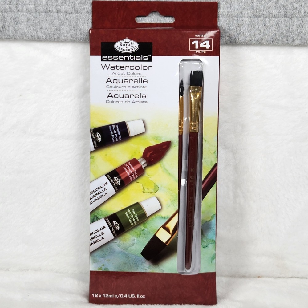 Royal Langnickel Essentials Watercolor 12 Paints Assorted Colors With 2 Brushes