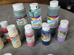 Delta Ceramcoat Acrylic Craft Paint Lot of (31) 2 oz & (3) 8 Oz Used Vintage