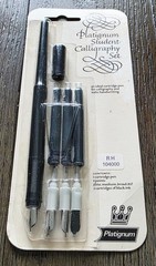 Vintage Right Hand PLATIGNUM Student Calligraphy Set 4 Points 3 Cartridges