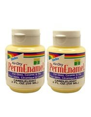 Lot Of 6 Bottles – Delta PermEnamel Air-Dry Enamel Paint, 2 fl oz, CANDLELIGHT