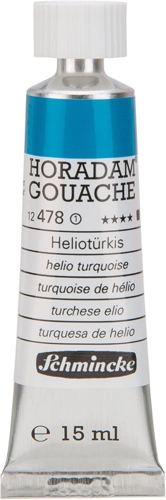 Schmincke Horadam Gouache 15 ml Tube Helio Turquoise #12-478 New