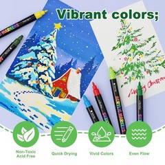 Dual Tip Acrylic Paint Markers 24 Colors Art Paint Markers for Rock Painting