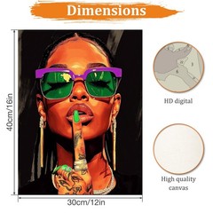 Fashion Portrait Paint by Numbers Kit for Adults Beginner, Trendy Lady Adult …
