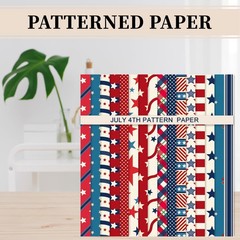 32 Sheets 6 Inch Patriotic 4th of July Scrapbook Paper for 250th Anniversary