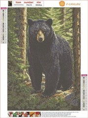 F-CANLAN Round Full Drill Diamond Painting Kit 5D Black Bear Diamond Art Pain…