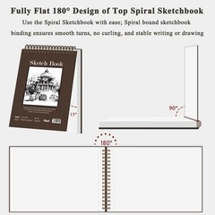Durable 9″ x 12″ Acid-Free Spiral Sketch Book – Perfect for Drawing and Painting