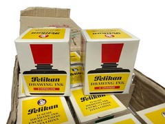 Vtg 517 Pelikan Drawing Ink Lot 1oz Germany Black Brown Blue Green Orange Yellow