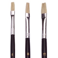 9 Paint Brushes Art Oil Acrylic WaterColor Varnish Flat Artist Craft PaintBrush