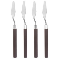 4pcs 15mm No.4 Painting Palette Knives Stainless Steel Spatula Red Wood Handle