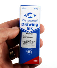 Alvin Red Waterproof Drawing Ink PTP-3 Designed For Technical Pens Lot of 2 25ML