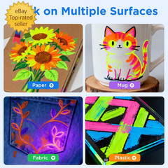Fluorescent Paint Markers, 8 Colors Neon UV Paint Pens for Blacklight – Oil-Base