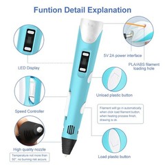 3D Printing Pen Set 3D Drawing Pen with Led Display 12 Color Filament Kid Gifts