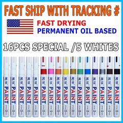 16Pcs Waterproof Permanent Paint Marker Pen For Car Tyre Tire Tread Rubber Metal