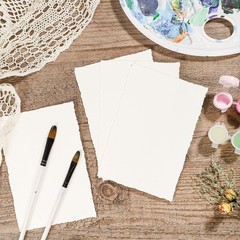 Prudiut 25 Sheets Cotton Watercolor Paper, 300 GSM, 4 x 6 inch, White, Textur…