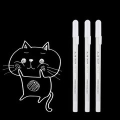 3Pcs 0.8mm White Ink Marker Pen Fine Tip Writing Drawing Sketching Painting Tool