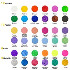 Tempera Paint Sticks, 36 Colors Washable Paint Sticks Including 12 Vibrant Co…