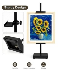 Adjustable Tabletop Easel Stand for Art & Photos, Holds Up to 17″ – Black Metal