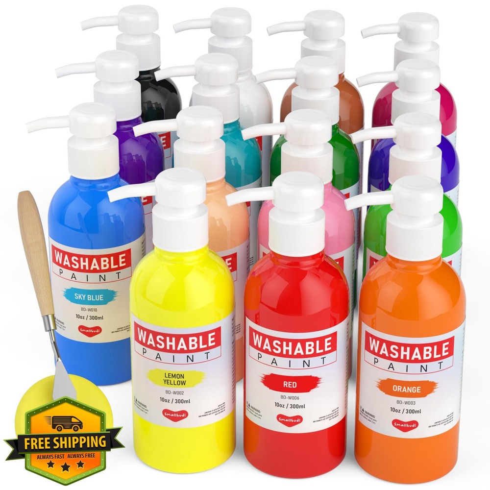 Smallbudi 15 Colors Washable Paint 10oz